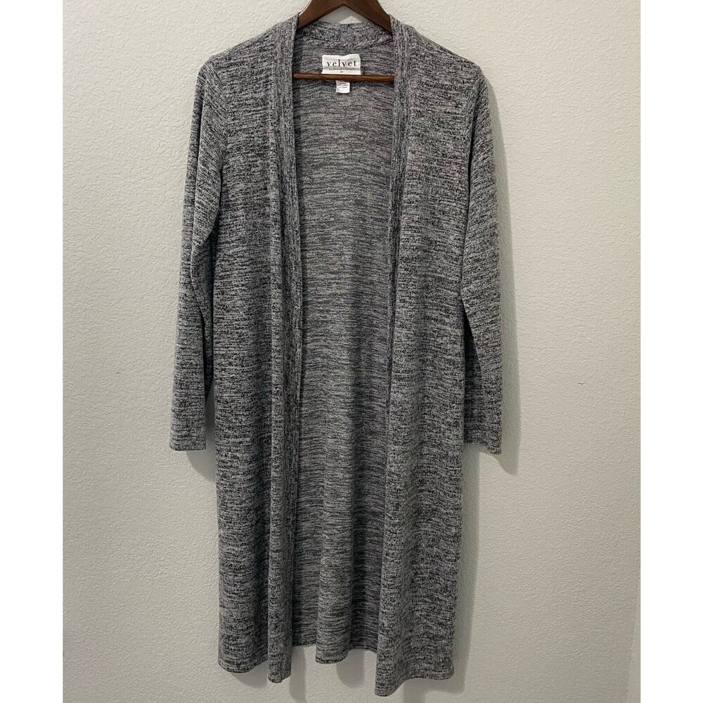 Velvet by Graham & Spencer Anthropologie Gray Duster Cardigan Womens L Long - Picture 2 of 5